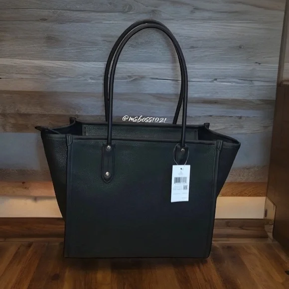 kate spade Ella LOGO Pebbled Leather Tote + Wallet in Black NWT